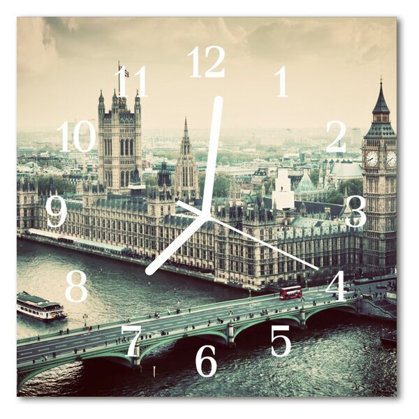 Nástenné sklenené hodiny Londýn 30x30 cm