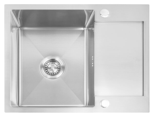 Rea Paul, 1-komorový oceľový drez 600x480x185 mm, brúsená oceľ, ZLE-06009