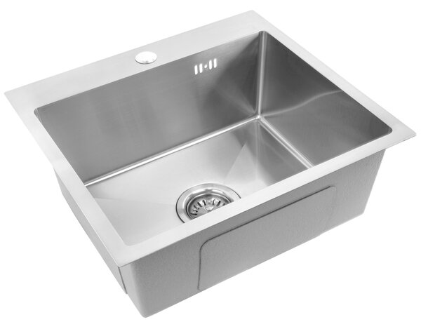 Rea Liam, oceľový kuchynský drez 530x450x200mm + sifón, brúsená oceľ, ZLE-06006