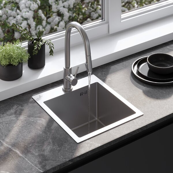 Rea Leo, 1-komorový oceľový drez 400x450x185 mm, oceľová, ZLE-06000