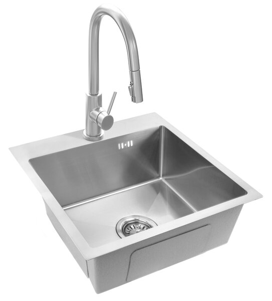 Rea Leo, 1-komorový oceľový drez 400x450x185 mm, oceľová, ZLE-06000