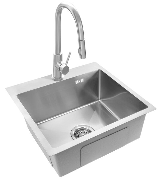 Rea Leo, 1-komorový oceľový drez 500x450x185 mm, oceľová, ZLE-06003