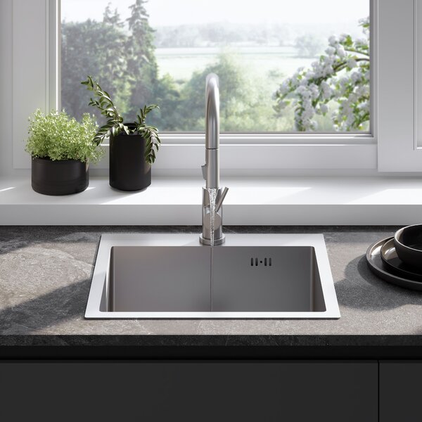 Rea Leo, 1-komorový oceľový drez 500x450x185 mm, oceľová, ZLE-06003