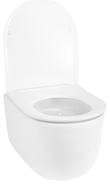 Rea Richard Tornado, závesná WC misa 490x360x325 mm + WC sedadlo z duroplastu, biela lesklá, REA-C4802