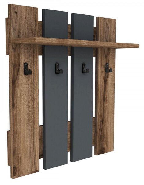Hanah Home Nástenný vešiak Mita 70 cm hnedý/čierny