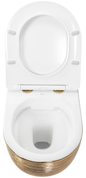 Závesná WC misa Carlo Flat - brúsené zlato