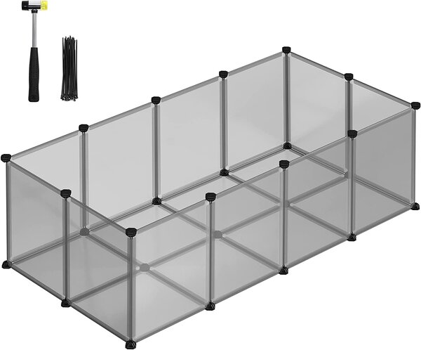 FEANDREA Skladacia plastová ohrádka 143 x 46 x 73 cm sivá