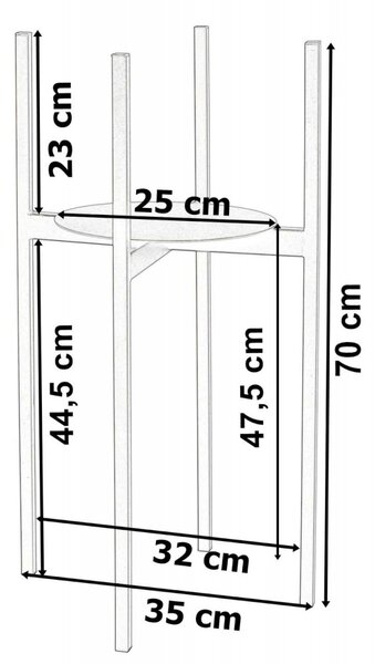 TZB Stojan na kvety Torre 70 cm čierny