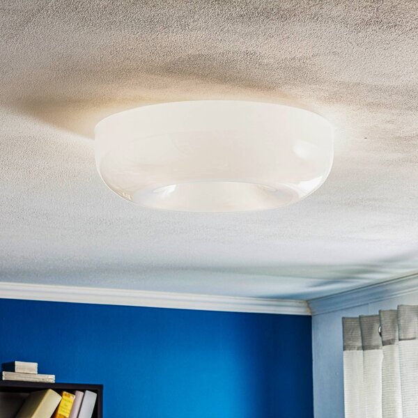 Foscarini Circus grande sklenené stropné svietidlo, Ø 46 cm, Biela / opálová, Obývacia izba / jedáleň, Sklo, Dizajn, Závesné svietidlo