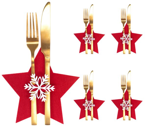 Tutumi Vianočný príbor Red Star 4 ks červený