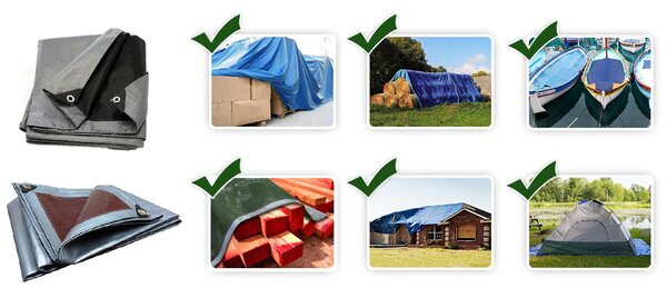 JAKS Krycia plachta zeleno strieborná 2 m x 6 m 130 g/m²