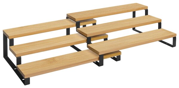 Stojany na koreničky CASCADE čierne, sada 2ks, prírodný bambus