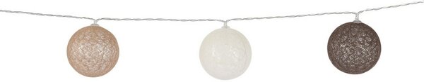 LED svetelná reťaz Livorno, 10 gulí, pr. 6 cm, teplá biela, 1,5 m