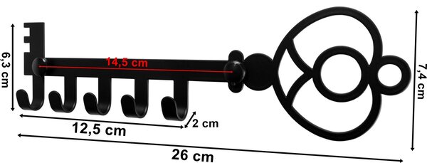 TZB Vešiak KLAVIS 26 cm čierny