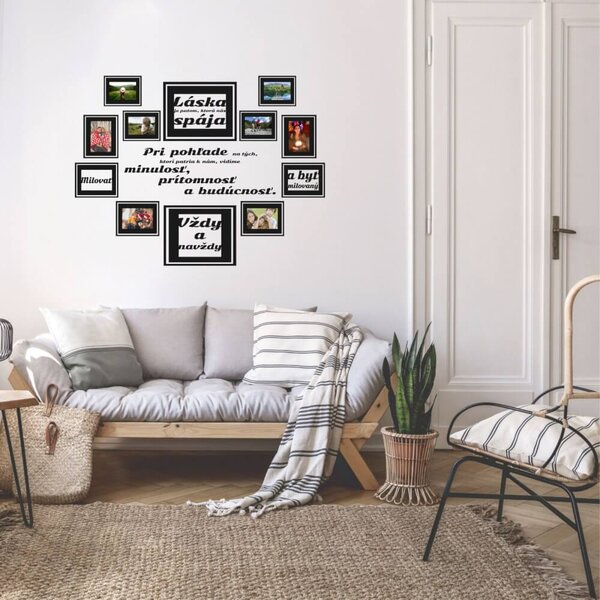 INSPIO-výroba darčekov a dekorácií - Nálepka na stenu - Láska s rámčekmi