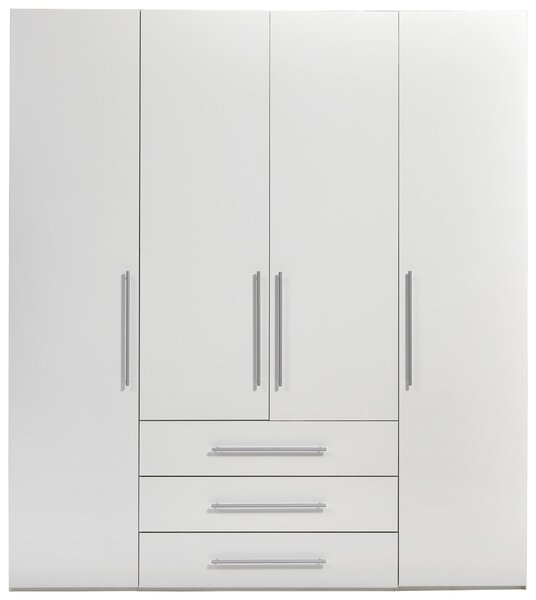 SKRIŇA S OTOČNÝMI DVERAMI, biela, biela s vysokým leskom, 196/219/59 cm Xora - Skrine
