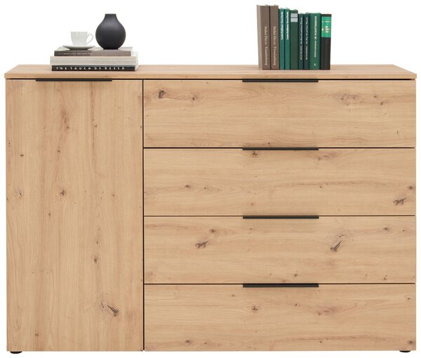 ŠIROKÁ KOMODA, farba duba, 135.9/92.9/42 cm Xora - Komody