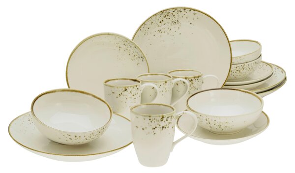 KOMBINOVANÝ SERVIS, 16-dielne, kamenina Creatable - Online Only bytové doplnky, Online Only