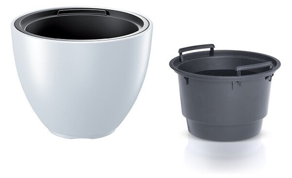 Prosperplast Kvetináč s vkladom HEOSE III biely, variant 29,8 cm