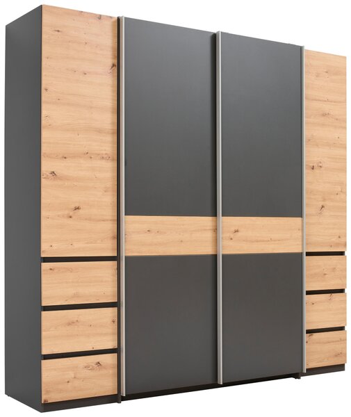 ŠATNÍKOVÁ SKRIŇA, grafitová, dub artisan, 215/211/60 cm Carryhome - Skrine