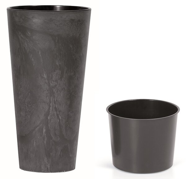 Prosperplast Kvetináč Tubus Effect tmavosivý, variant 30 cm