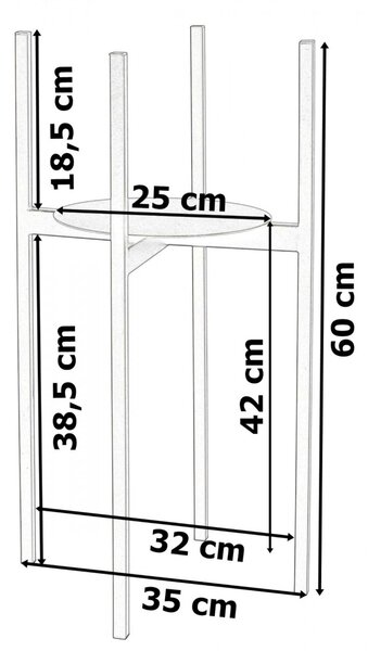 TZB Stojan na kvety Torre 60 cm čierny