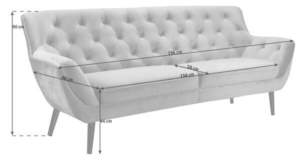 SEDAČKA CHESTERFIELD, textil, sivá, čierna Stylife - Sedačky
