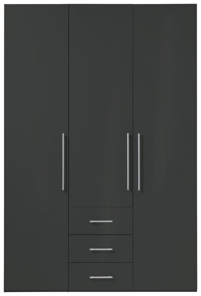 SKRIŇA S OTOČNÝMI DVERAMI, antracitová, antracitová s vysokým leskom, 146,6/218,6/59 cm Xora - Skrine