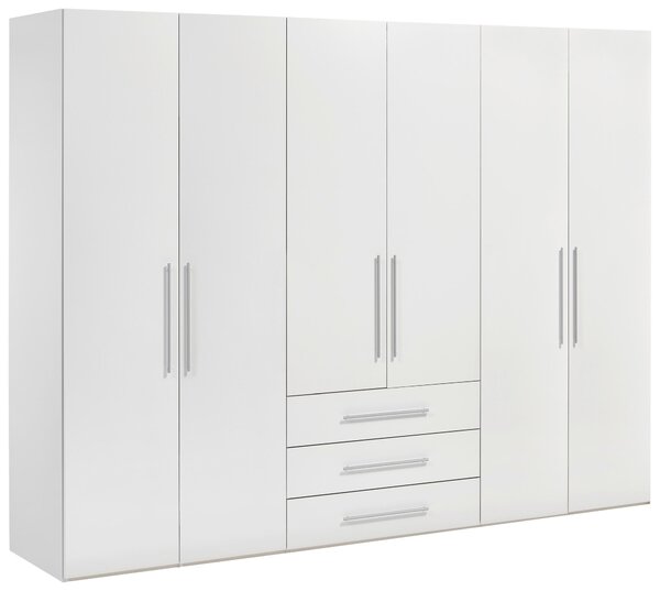 SKRIŇA S OTOČNÝMI DVERAMI, biela, biela s vysokým leskom, 292,8/218,6/59,6 cm Xora - Skrine