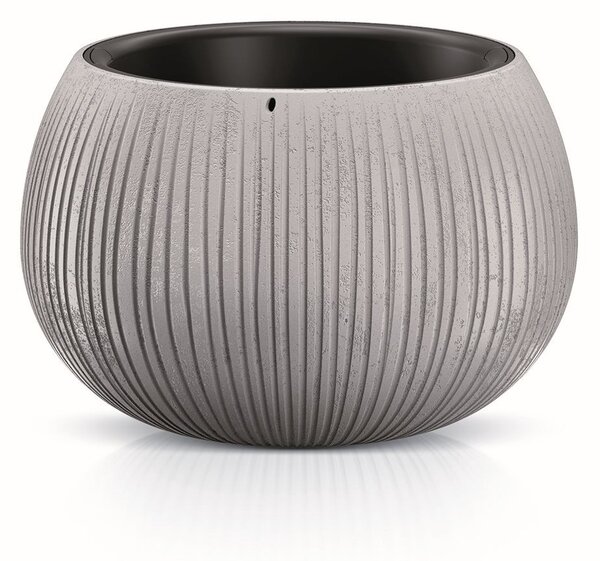 Prosperplast Obal na kvetináč s vložkou Bowl šedý, variant 18 cm