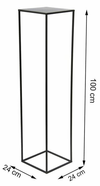 HowHomely Stojan na kvety 100 cm ČIERNY
