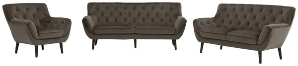 KRESLO CHESTERFIELD, drevo, textil, sivá, čierna Stylife - Kreslá