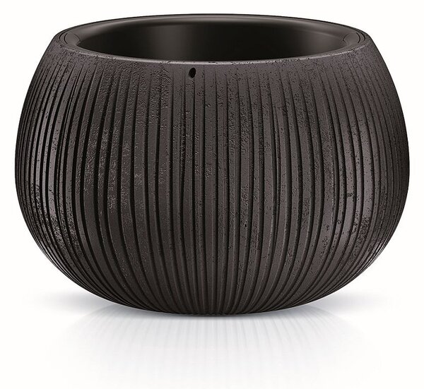 Prosperplast Obal na kvetináč s vložkou Bowl čierny, variant 23,8 cm