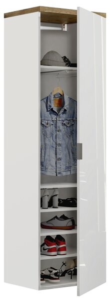 PREDSIEŇOVÁ SKRIŇA, biela, farba duba, 60/190/40 cm Xora - Skrine do chodby