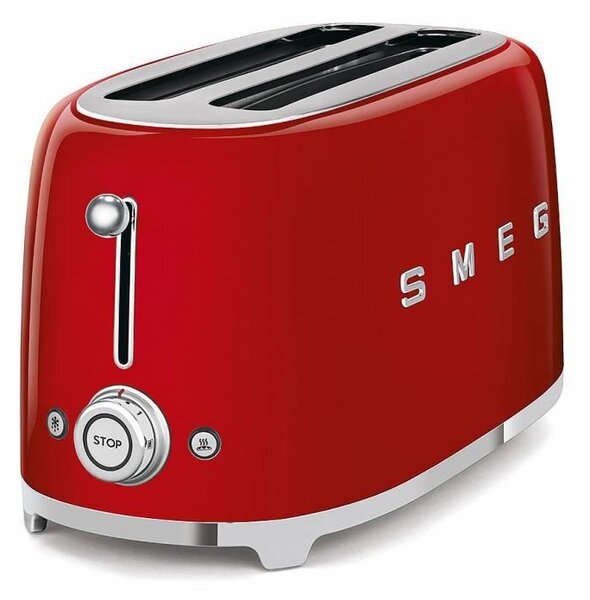 SMEG 50's Retro Style toustovač P2x2 červená TSF02RDEU, červená