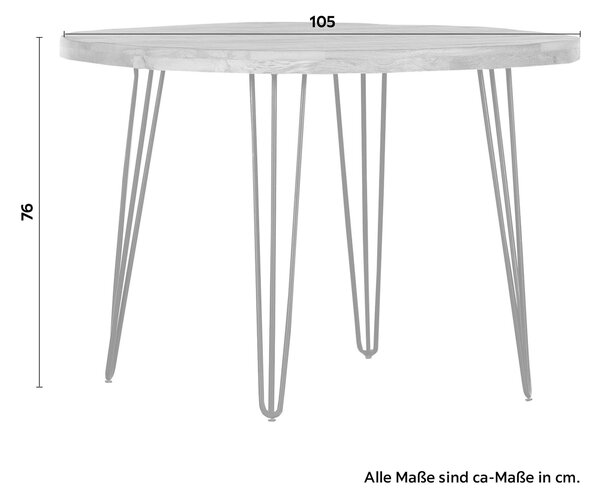 JEDÁLENSKÝ STÔL, mangové drevo, prírodná farba, 105/105/76 cm Zandiara - Stoly