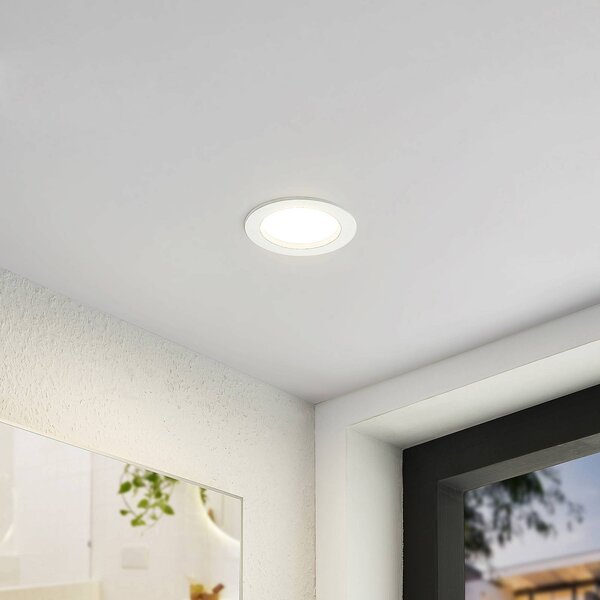 Arcchio LED vstavané svetlo Milaine, biele, stmievateľné, sada 10 ks, Biela / opálová, Kúpeľňa, Plast, Moderný, Zapustené okrúhle