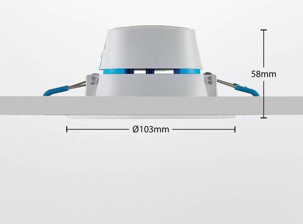 Arcchio LED vstavané svetlo Milaine, biele, stmievateľné, sada 10 ks, Biela / opálová, Kúpeľňa, Plast, Moderný, Zapustené okrúhle