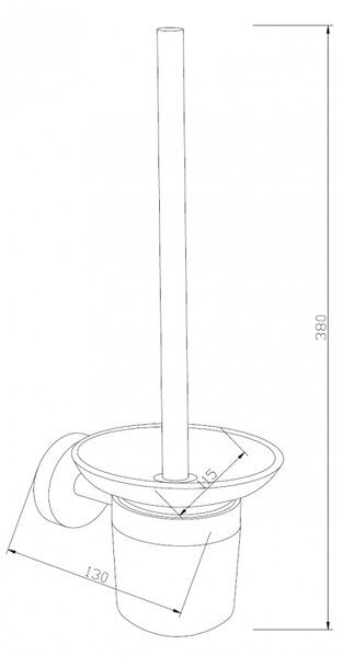 Mexen Loft WC kefa, chróm - 7012650-00