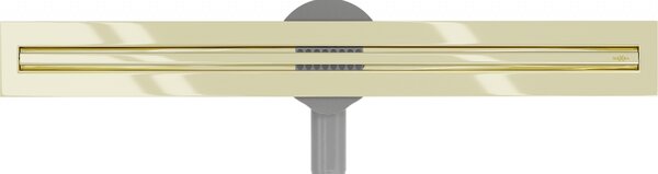 Mexen Flat nerezový sprchový žľab s rotačným 360° sifónom 60 cm, vzor SLIM, zlatá, 1541060