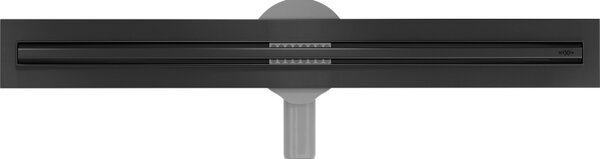 Mexen Flat nerezový sprchový žľab s rotačným 360° sifónom 60 cm, vzor SLIM, čierna, 1741060