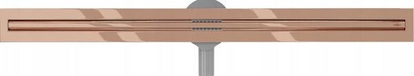 Mexen Flat nerezový sprchový žľab s rotačným 360° sifónom 70 cm, vzor SLIM, ružovo-zlatá, 1641070
