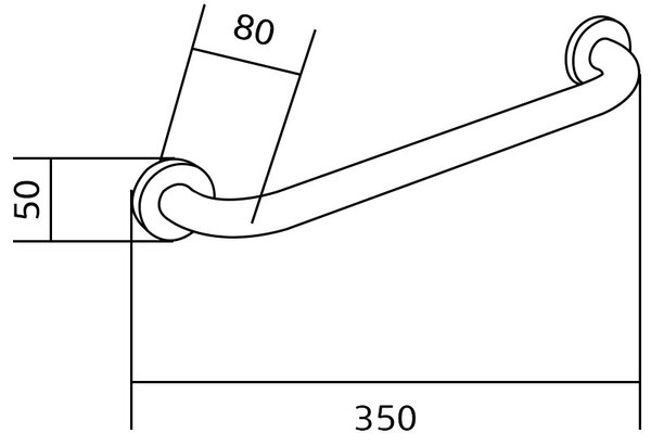 Mexen nástenné zábradlie 35 cm, čierne - 70101630-70