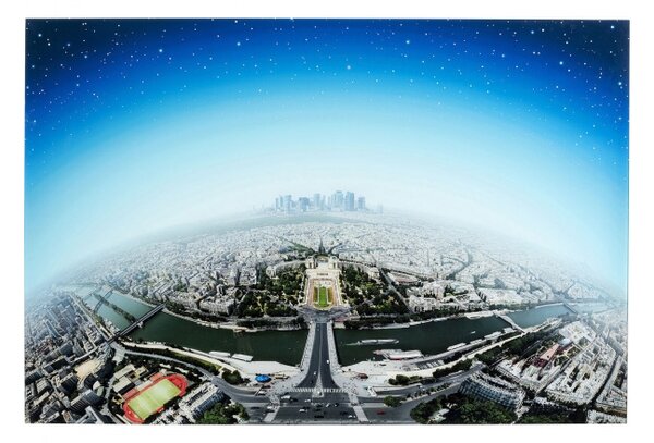 KARE DESIGN Sklenený obraz Planet Paris 100×150 cm 100 × 150 × 4 cm
