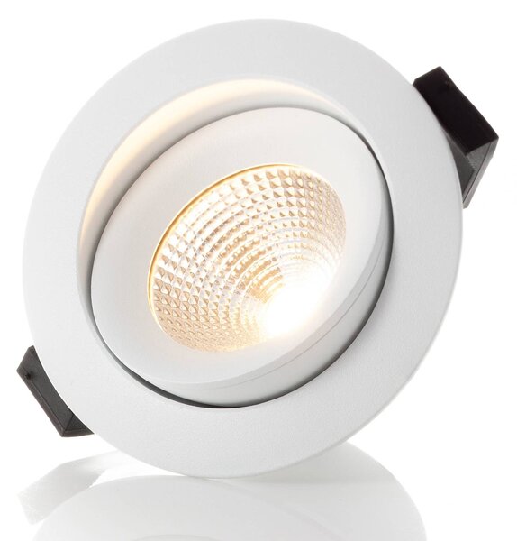 SLC One 360° LED vstavané svetlo biele 2 700 K, Biela / opálová, Obývacia izba / jedáleň, Hliník, Moderný, Zapustené stropné svietidlo
