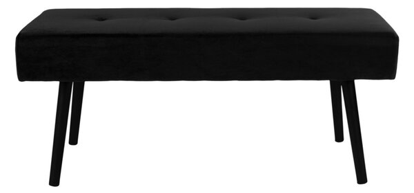 Čierna Zamatová lavica Skiby 35 × 100 × 44 cm HOUSE NORDIC