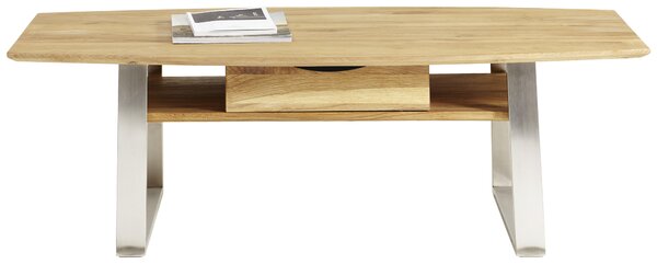 KONFERENČNÝ STOLÍK, farba duba, farba ušľachtilej ocele, drevo, kov, 100/60/35 cm Novel - Stolíky do obývačky