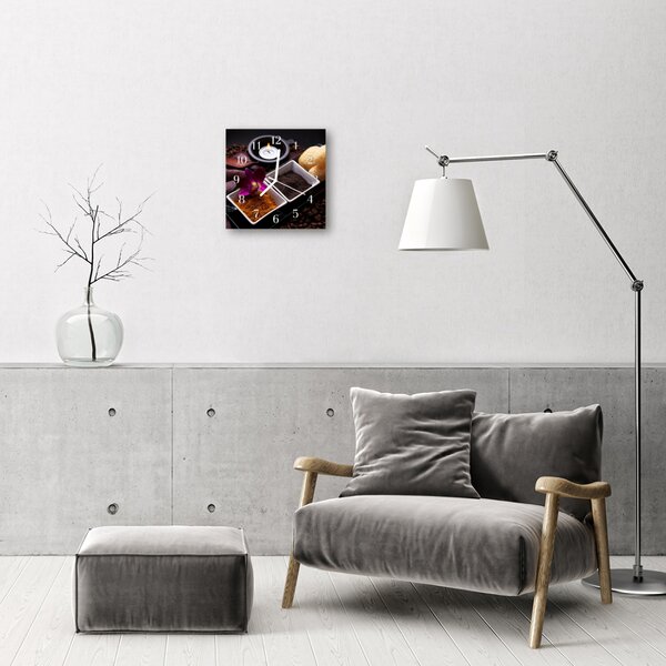 Nástenné sklenené hodiny Orchidea 30x30 cm