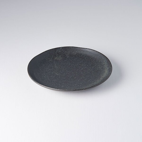 MADE IN JAPAN Plytký tanier s nepravideľným okrajom BB Black 24 cm čierny 24 cm