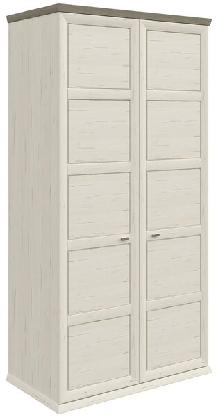 SKRIŇA S OTOČNÝMI DVERAMI, sivá, biela, 104/209,5/60 cm Hom`in - Skrine